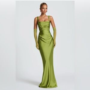 CALANTHE MAXI DRESS - OLIVE